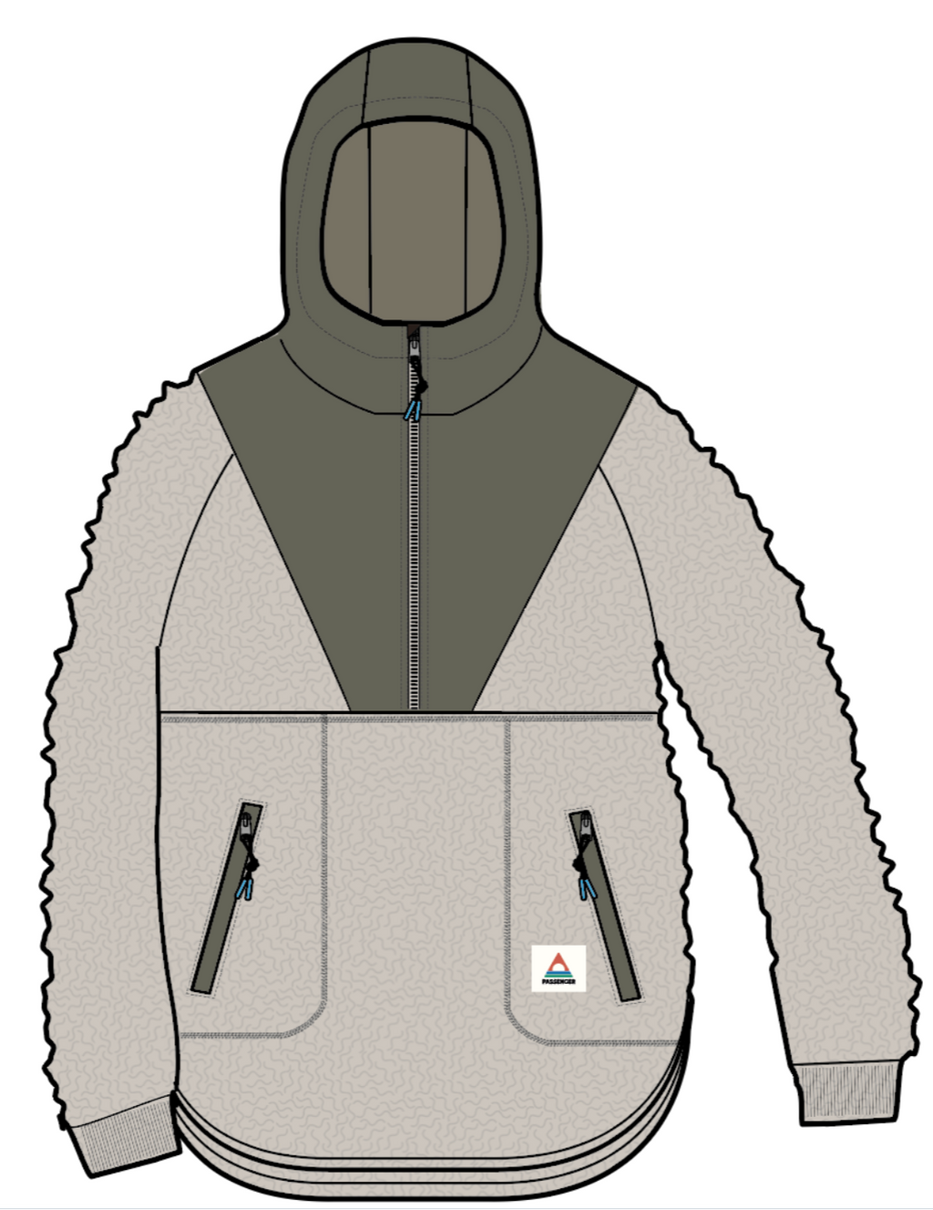 Beaumont Recycled Sherpa Hooded Fleece - Vintage White